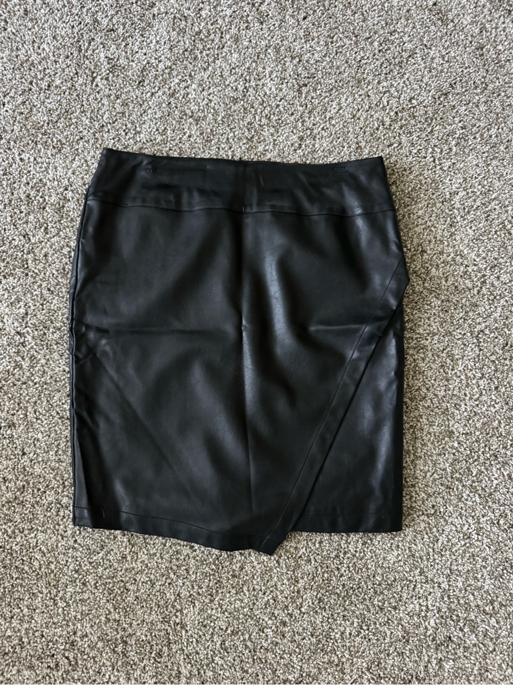 NWT Ann Taylor Black Faux Leather Wrap Pencil Skirt 14